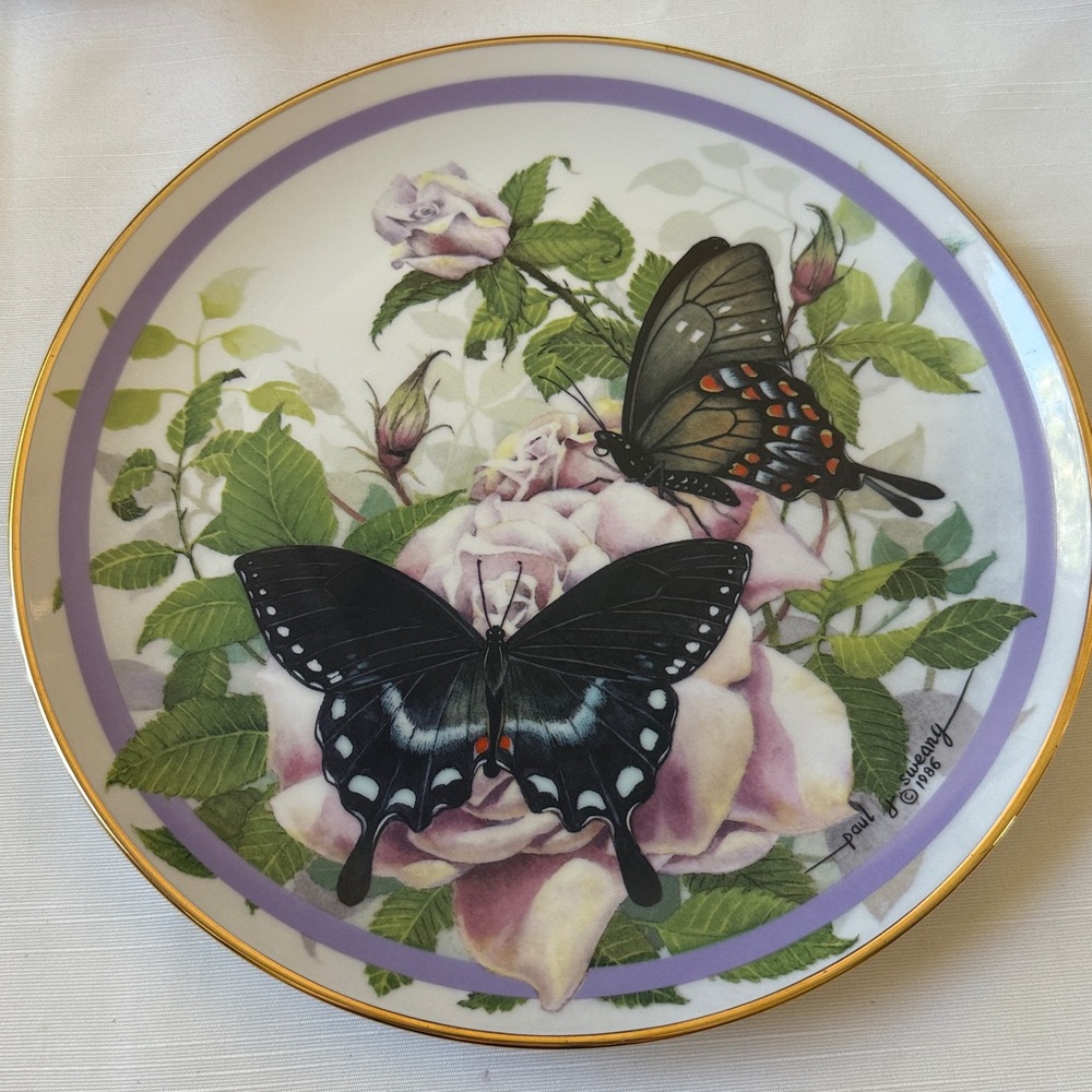 Hamilton Collection Butterfly Garden Spicebush  Swallowtail Plate by Paul Sweany